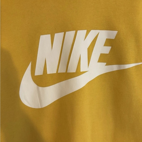 Nike Hoodie Mens Small Goldenrod Yellow Pullover Sweatshirt Swoosh Logo Athletic - Picture 3 of 8